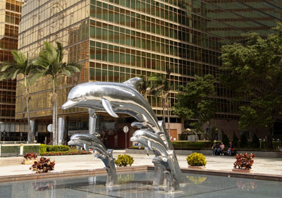 Dolphins statue at China-Hong Kong,Kowloon,Hong Kong.0245DHK